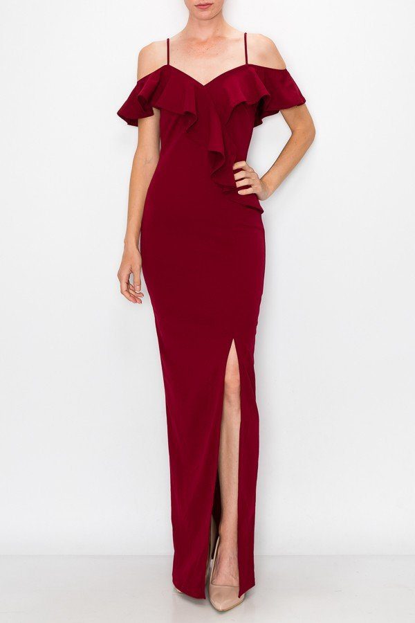 Vestido largo hombros descubiertos - Imagen 2