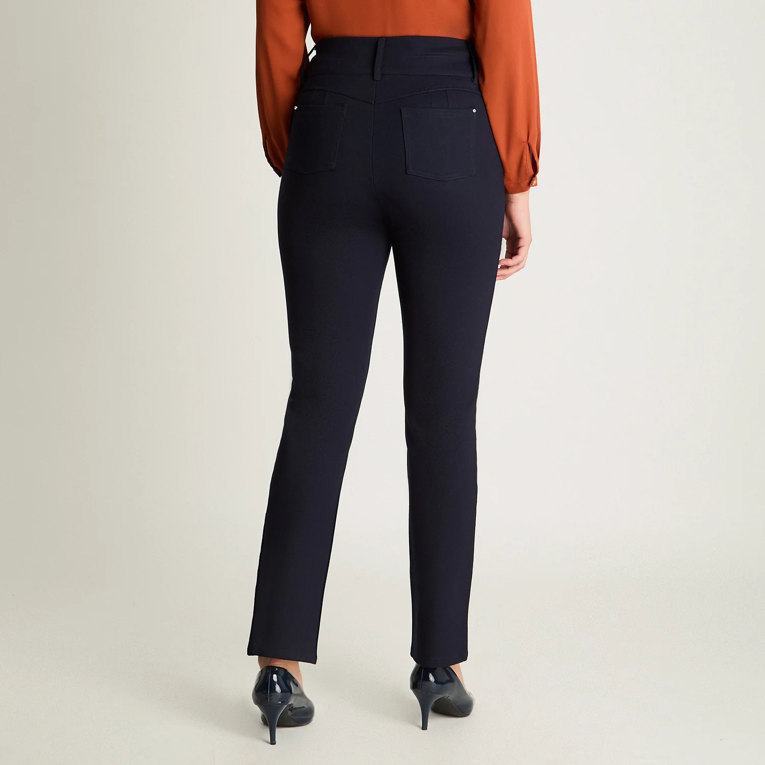 Calza Recta Dos Botones Azul A2049 - Imagen 2