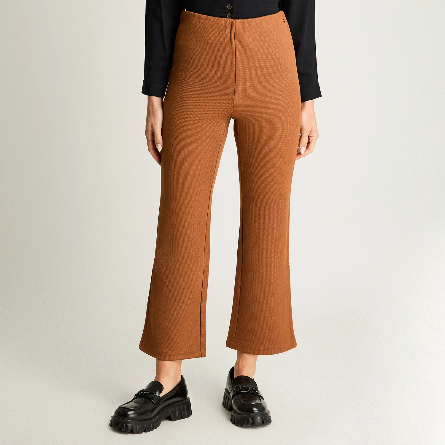 Calza Suede Mini Flare Camel A2053