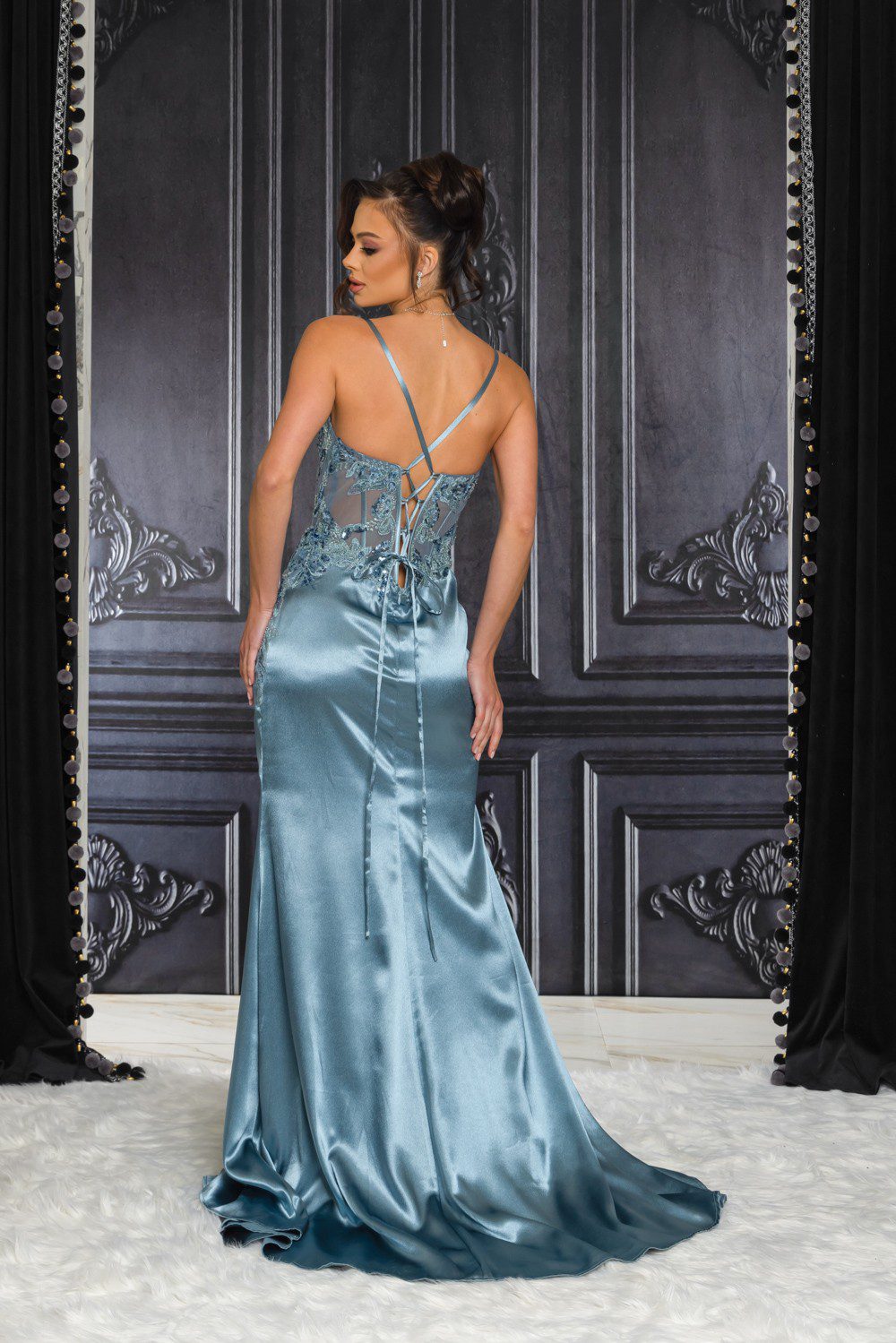 Vestido graduación corsé trasparente - Imagen 6