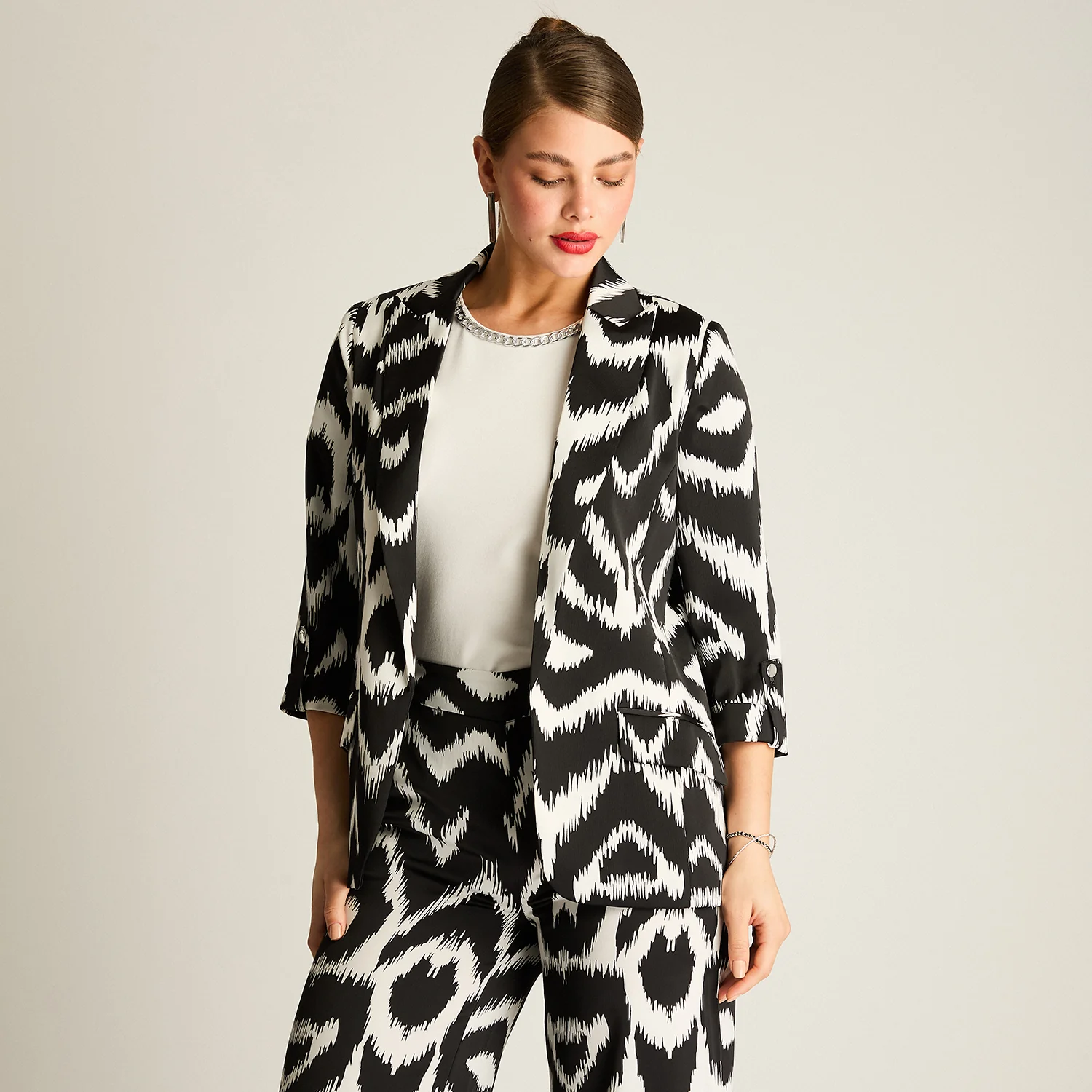 Blazer Crudo Estampado Zebra