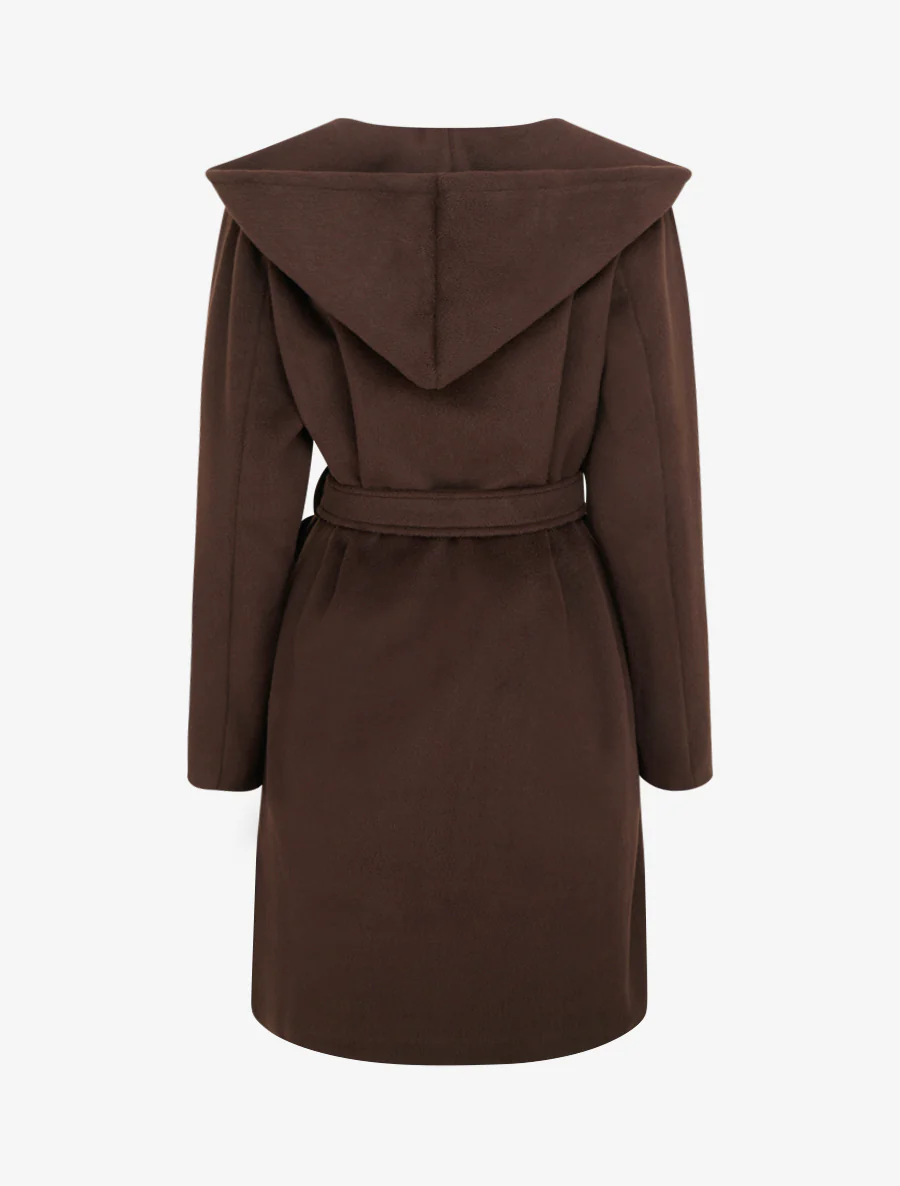 Abrigo largo con capucha - Marrón - Imagen 2