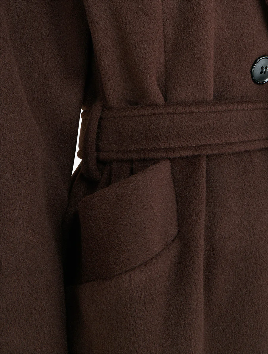 Abrigo largo con capucha - Marrón - Imagen 3