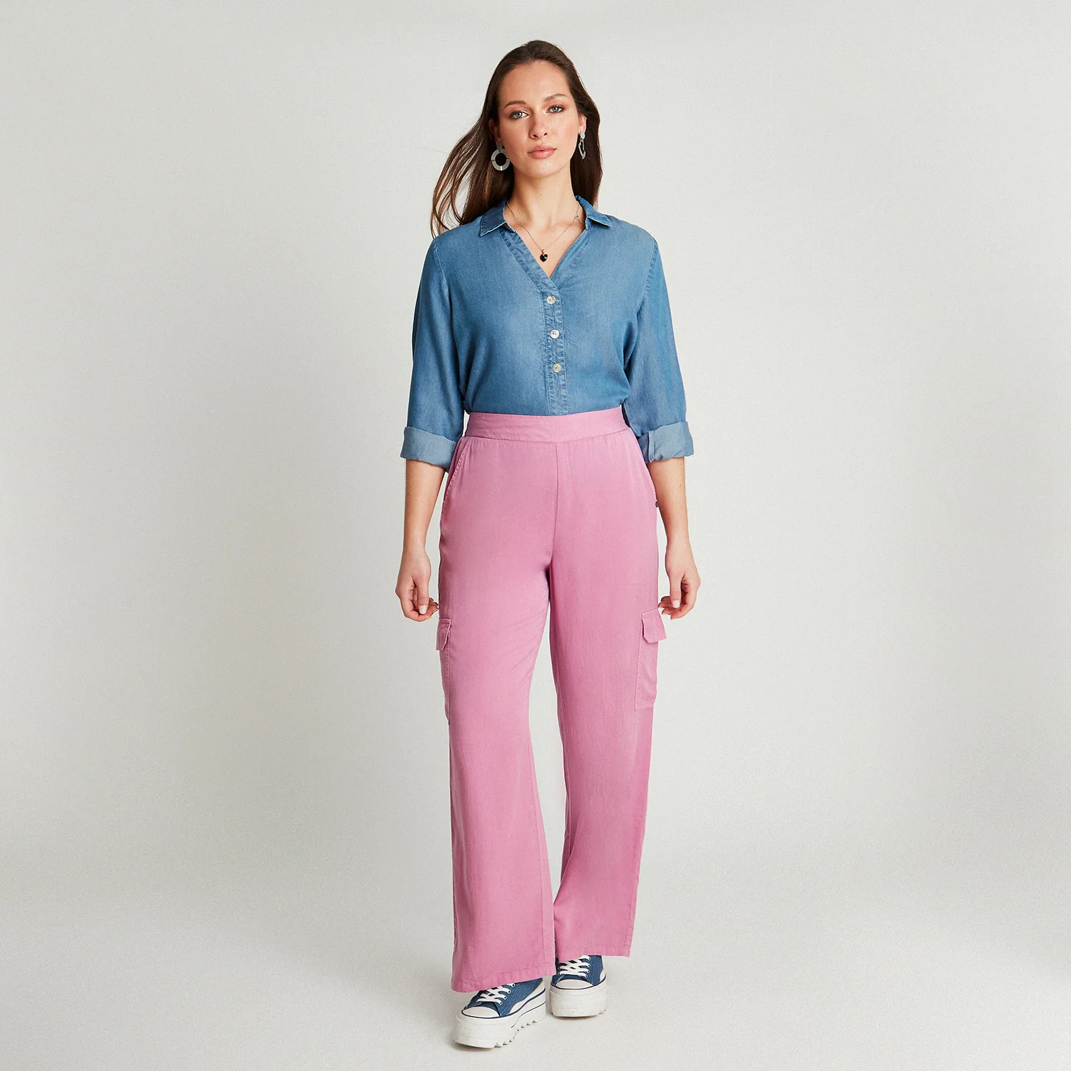 Pantalón Sport Lila Palazzo A2342 - Imagen 4