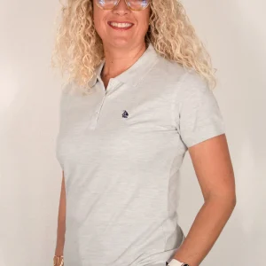 Polo manga corta mujer Gris
