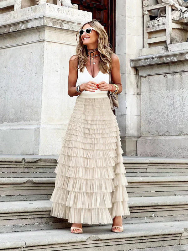 Averie | Maxi Falda De Tul En Capas - Imagen 7
